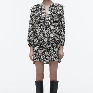 Zara- Ruffled print dress